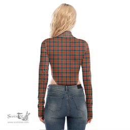 Scottish MacNaughton Ancient Clan Crest Tartan Womens Turtleneck High Cut Bodysuit Stretchy Jumpsuit