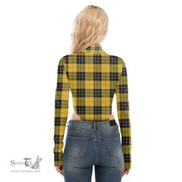 Scottish MacLeod of Lewis Ancient Clan Tartan Womens Turtleneck High Cut Bodysuit Stretchy Jumpsuit