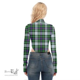 Scottish MacKenzie Dress Modern Clan Crest Tartan Womens Turtleneck High Cut Bodysuit Stretchy Jumpsuit