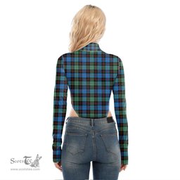 Scottish Guthrie Ancient Clan Crest Tartan Womens Turtleneck High Cut Bodysuit Stretchy Jumpsuit