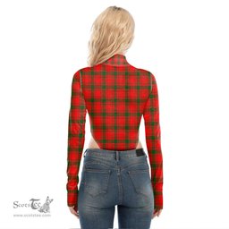Scottish MacQuarrie Modern Clan Crest Tartan Womens Turtleneck High Cut Bodysuit Stretchy Jumpsuit