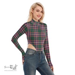Scottish MacFarlane Hunting Modern Clan Tartan Womens Turtleneck High Cut Bodysuit Stretchy Jumpsuit
