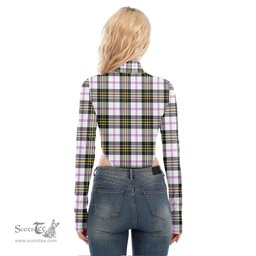 Scottish MacPherson Dress Modern Clan Crest Tartan Womens Turtleneck High Cut Bodysuit Stretchy Jumpsuit