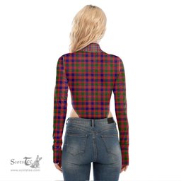 Scottish MacIntyre Modern Clan Crest Tartan Womens Turtleneck High Cut Bodysuit Stretchy Jumpsuit