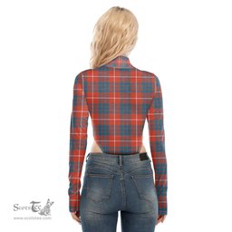 Scottish Hamilton Ancient Clan Tartan Womens Turtleneck High Cut Bodysuit Stretchy Jumpsuit