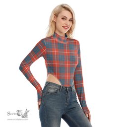 Scottish Hamilton Ancient Clan Tartan Womens Turtleneck High Cut Bodysuit Stretchy Jumpsuit