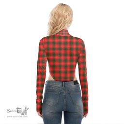 Scottish MacFie Clan Crest Tartan Womens Turtleneck High Cut Bodysuit Stretchy Jumpsuit