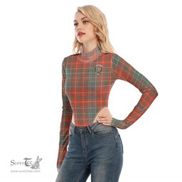 Scottish MacDougall Ancient Clan Crest Tartan Womens Turtleneck High Cut Bodysuit Stretchy Jumpsuit