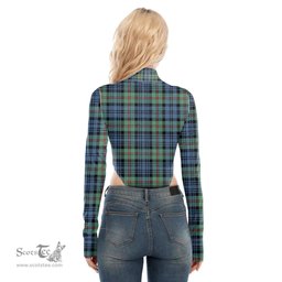 Scottish MacKinlay Ancient Clan Tartan Womens Turtleneck High Cut Bodysuit Stretchy Jumpsuit