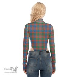 Scottish MacIntyre Ancient Clan Tartan Womens Turtleneck High Cut Bodysuit Stretchy Jumpsuit