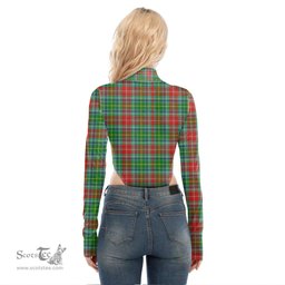 Scottish Muirhead Clan Crest Tartan Womens Turtleneck High Cut Bodysuit Stretchy Jumpsuit