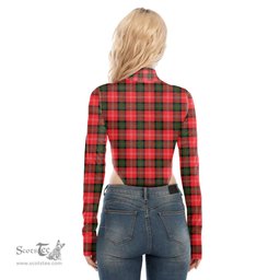 Scottish Nesbitt Modern Clan Tartan Womens Turtleneck High Cut Bodysuit Stretchy Jumpsuit
