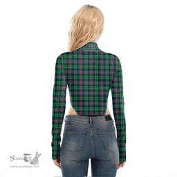 Scottish Urquhart Broad Red Ancient Clan Crest Tartan Womens Turtleneck High Cut Bodysuit Stretchy Jumpsuit
