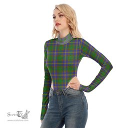 Scottish Strange of Balkaskie Clan Tartan Womens Turtleneck High Cut Bodysuit Stretchy Jumpsuit