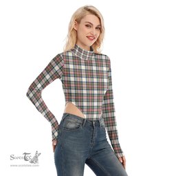 Scottish Stewart Dress Ancient Clan Tartan Womens Turtleneck High Cut Bodysuit Stretchy Jumpsuit