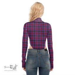 Scottish Montgomery Modern Clan Crest Tartan Womens Turtleneck High Cut Bodysuit Stretchy Jumpsuit