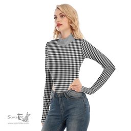 Scottish Shepherd Clan Tartan Womens Turtleneck High Cut Bodysuit Stretchy Jumpsuit