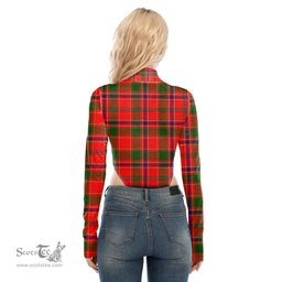 Scottish Munro Modern Clan Tartan Womens Turtleneck High Cut Bodysuit Stretchy Jumpsuit