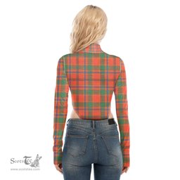 Scottish Munro Ancient Clan Tartan Womens Turtleneck High Cut Bodysuit Stretchy Jumpsuit