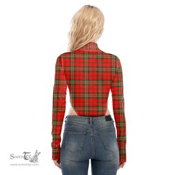 Scottish SCOTT MODERN Clan Tartan Womens Turtleneck High Cut Bodysuit Stretchy Jumpsuit