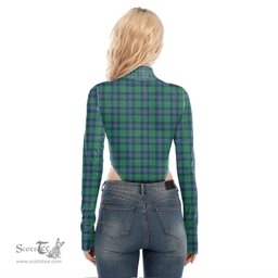 Scottish Shaw Ancient Clan Crest Tartan Womens Turtleneck High Cut Bodysuit Stretchy Jumpsuit
