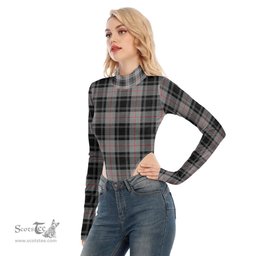 Scottish Moffat Modern Clan Tartan Womens Turtleneck High Cut Bodysuit Stretchy Jumpsuit