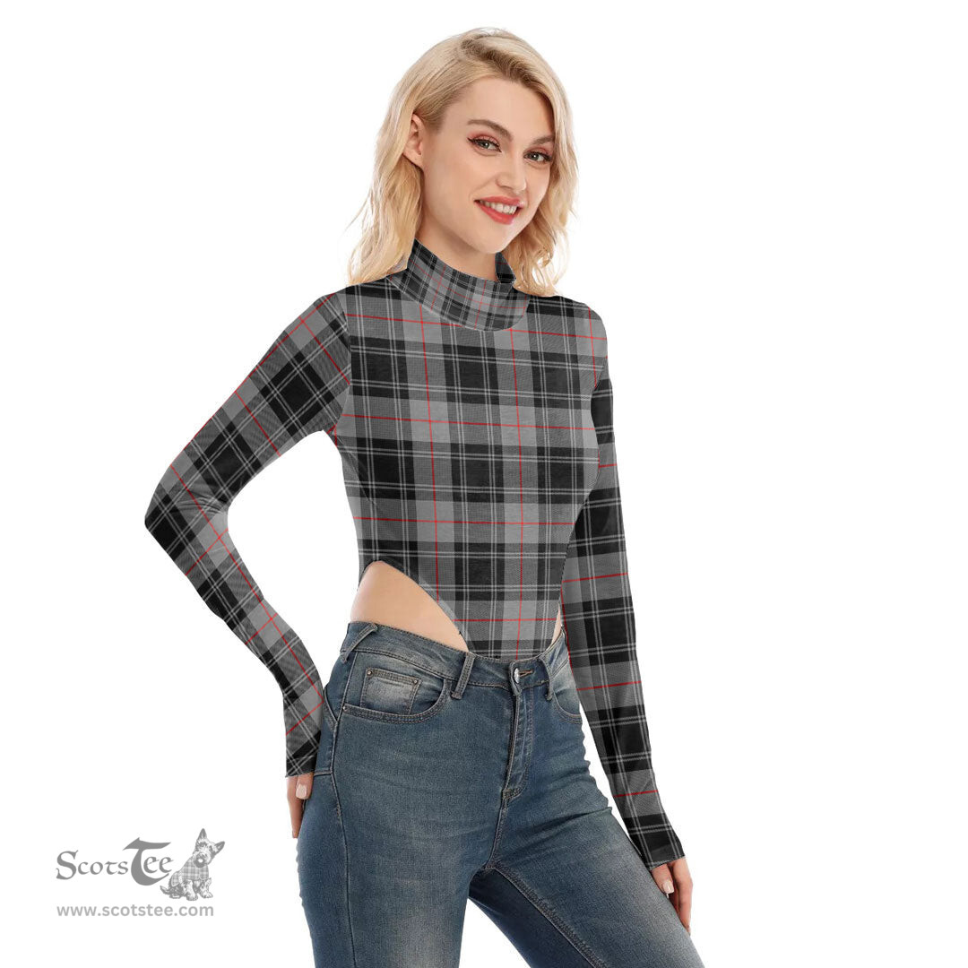 Scottish Moffat Modern Clan Tartan Womens Turtleneck High Cut Bodysuit Stretchy Jumpsuit