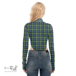 Scottish Watson Ancient Clan Tartan Womens Turtleneck High Cut Bodysuit Stretchy Jumpsuit