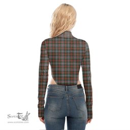 Scottish Murray of Atholl Weathered Clan Crest Tartan Womens Turtleneck High Cut Bodysuit Stretchy Jumpsuit