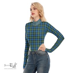 Scottish Smith Ancient Clan Tartan Womens Turtleneck High Cut Bodysuit Stretchy Jumpsuit