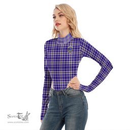 Scottish Ochterlony Clan Crest Tartan Womens Turtleneck High Cut Bodysuit Stretchy Jumpsuit