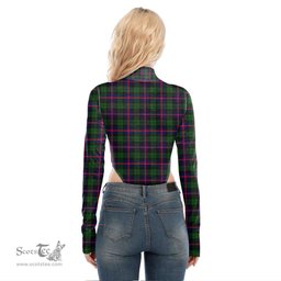 Scottish Urquhart Modern Clan Crest Tartan Womens Turtleneck High Cut Bodysuit Stretchy Jumpsuit