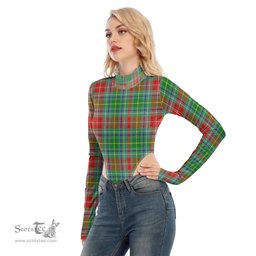 Scottish Muirhead Clan Tartan Womens Turtleneck High Cut Bodysuit Stretchy Jumpsuit