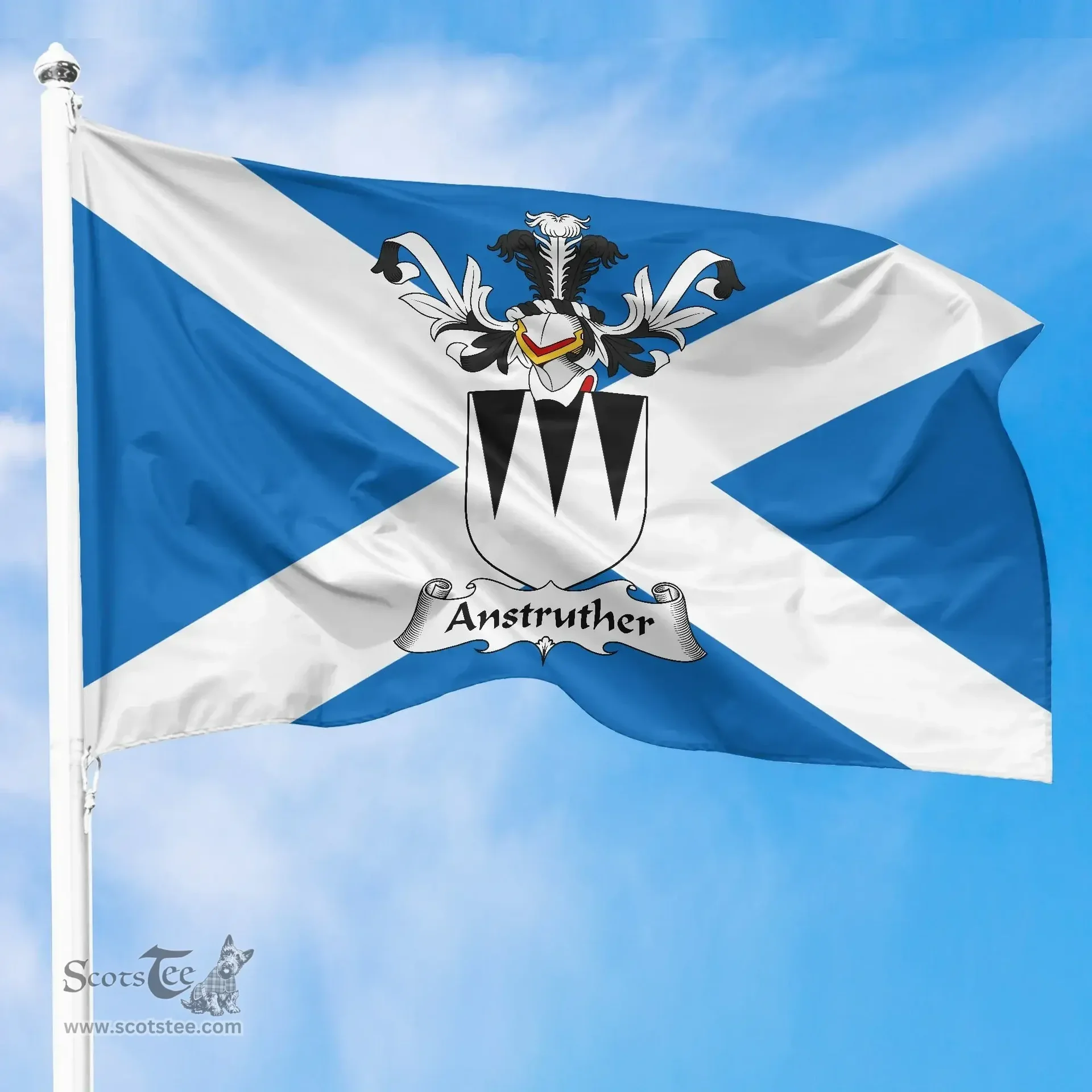 Scottish Anstruther Clan Scotland Flag and Scottish Family Crest Flag