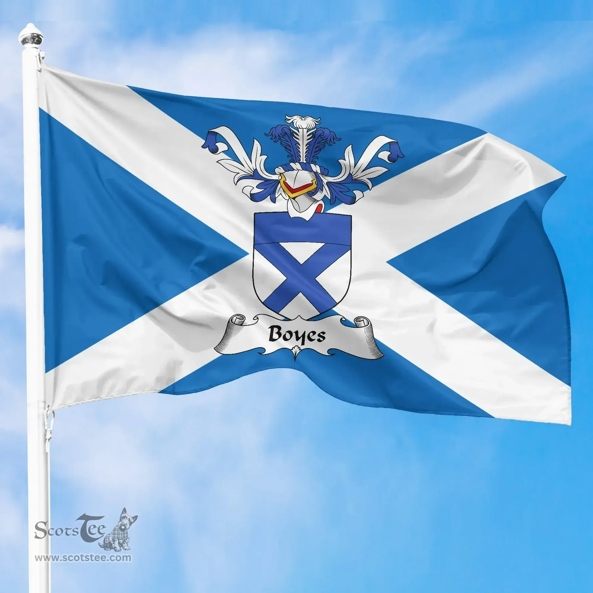 Scottish Boyes Clan Scotland Flag and Scottish Family Crest Flag