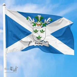 Scottish Irvine Clan Scotland Flag and Scottish Family Crest Flag
