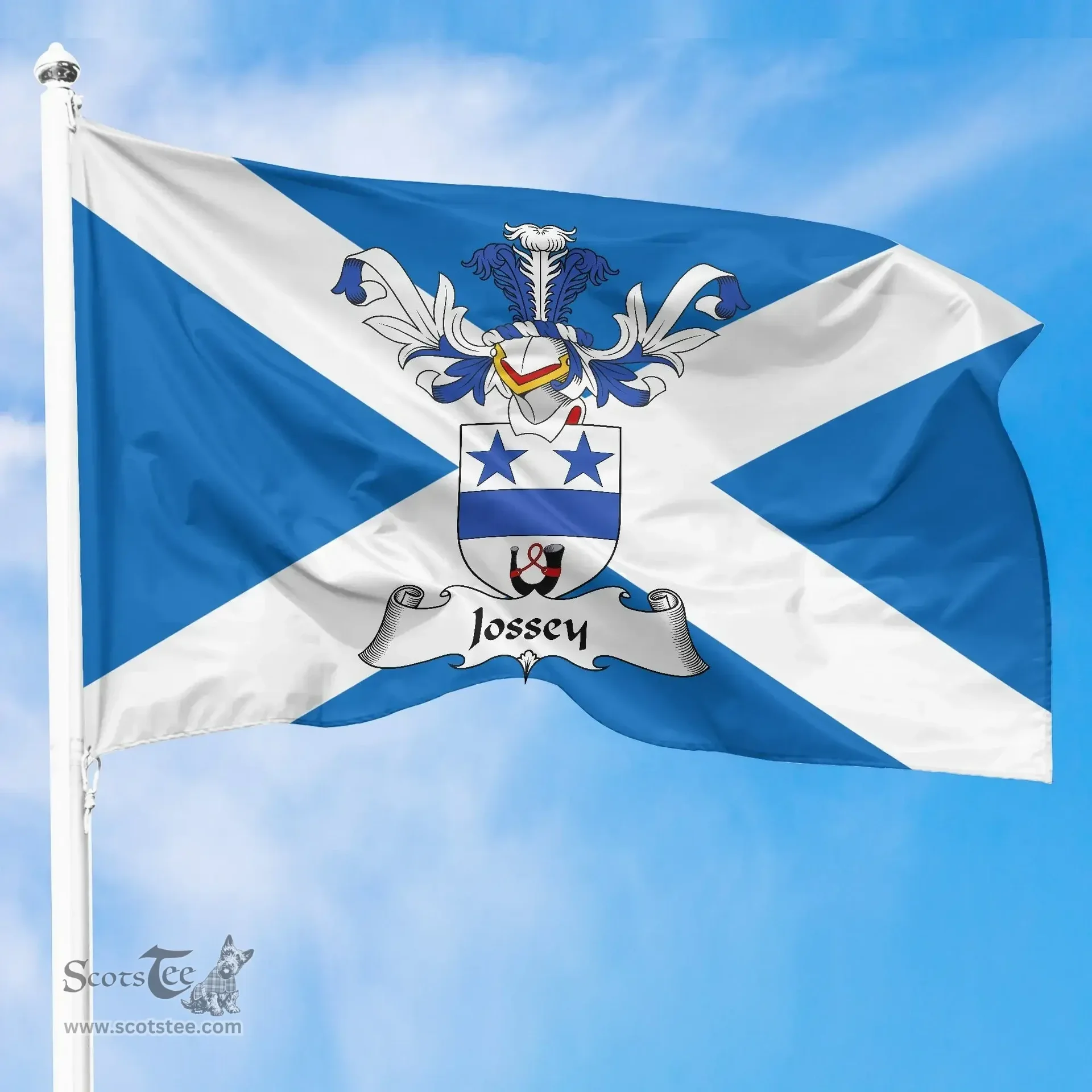 Scottish Jossey Clan Scotland Flag and Scottish Family Crest Flag