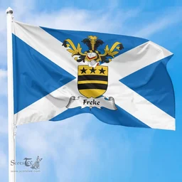 Scottish Freke Clan Scotland Flag and Scottish Family Crest Flag