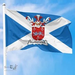 Scottish Hadderwick Clan Scotland Flag and Scottish Family Crest Flag
