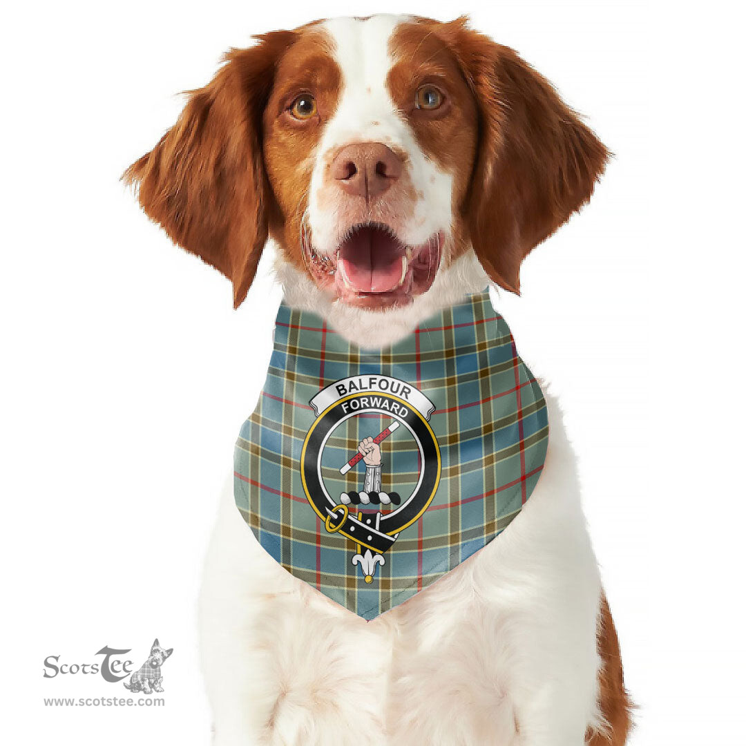 Scottish Balfour Blue Clan Crest Tartan Pets Scarf Pet Dog Bandana