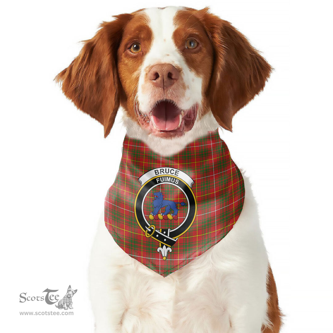Scottish Bruce Modern Clan Crest Tartan Pets Scarf Pet Dog Bandana