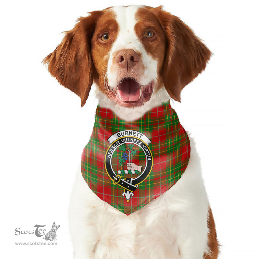 Scottish Burnett Ancient Clan Crest Tartan Pets Scarf Pet Dog Bandana