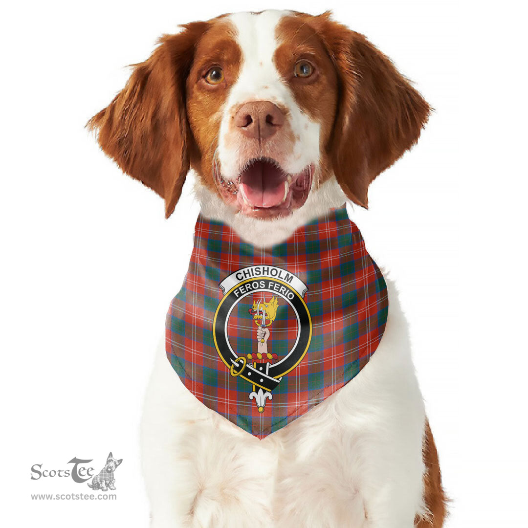 Scottish Chisholm Ancient Clan Crest Tartan Pets Scarf Pet Dog Bandana