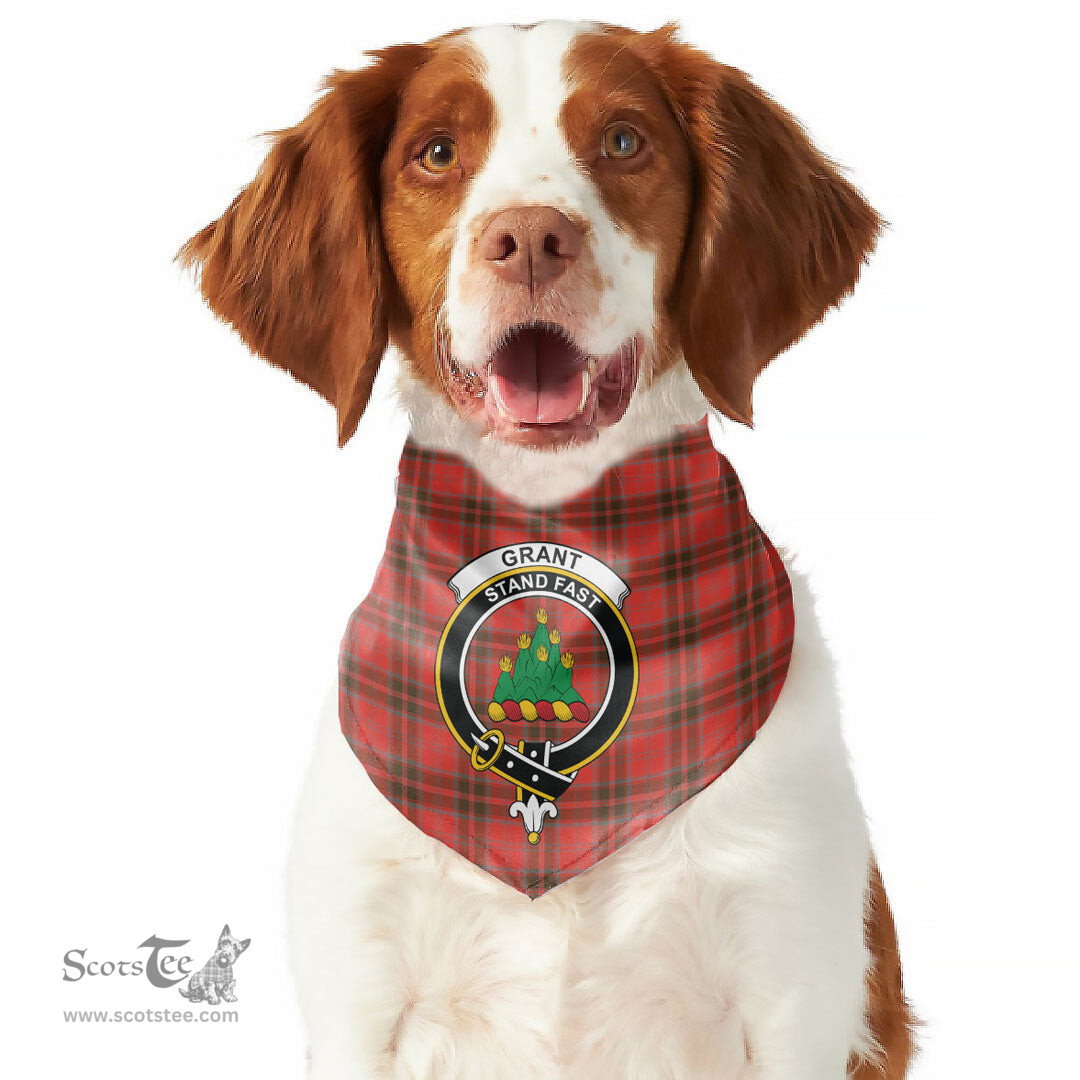 Scottish Grant Weathered Clan Crest Tartan Pets Scarf Pet Dog Bandana