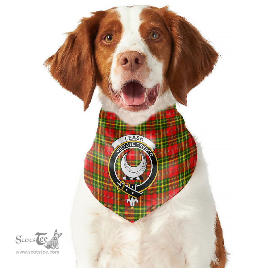 Scottish Leask Clan Crest Tartan Pets Scarf Pet Dog Bandana