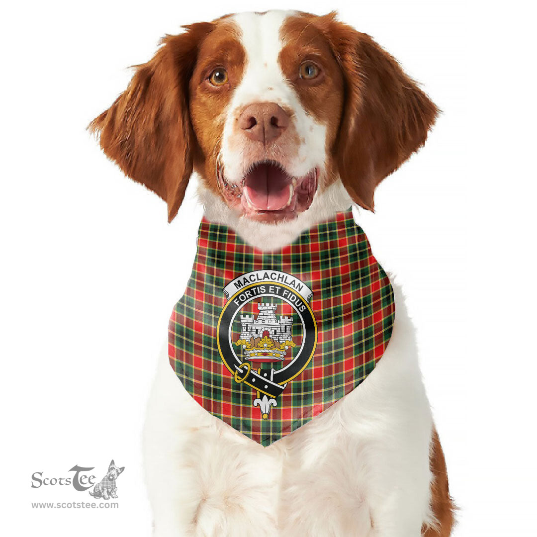 Scottish MacLachlan Hunting Modern Clan Crest Tartan Pets Scarf Pet Dog Bandana