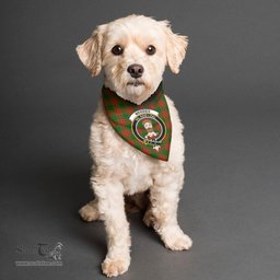 Scottish Menzies Green Modern Clan Crest Tartan Pets Scarf Pet Dog Bandana