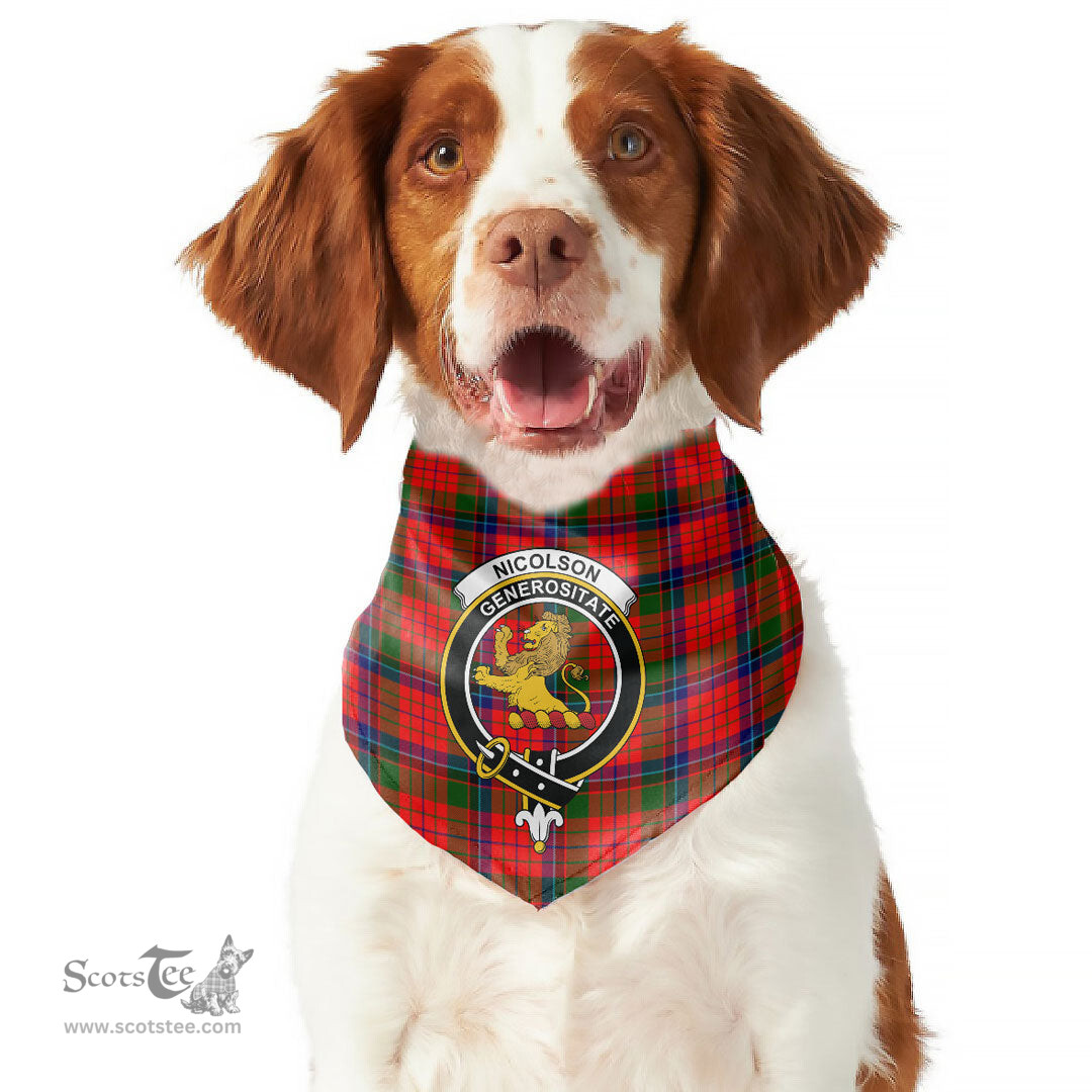 Scottish Nicolson Modern Clan Crest Tartan Pets Scarf Pet Dog Bandana