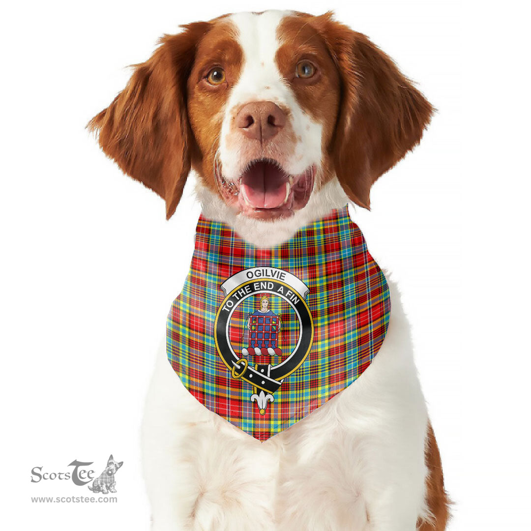 Scottish Ogilvie Clan Crest Tartan Pets Scarf Pet Dog Bandana