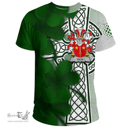 ScotsTee Shop Irish Dick Coat of Arms Irish Family Crest T Shirt Irish Shamrock Celtic Cross T Shirt